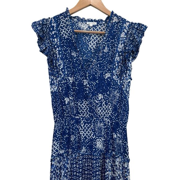 Poupette St Barth Paulina Midi Dress Blue Size S - Picture 6 of 13